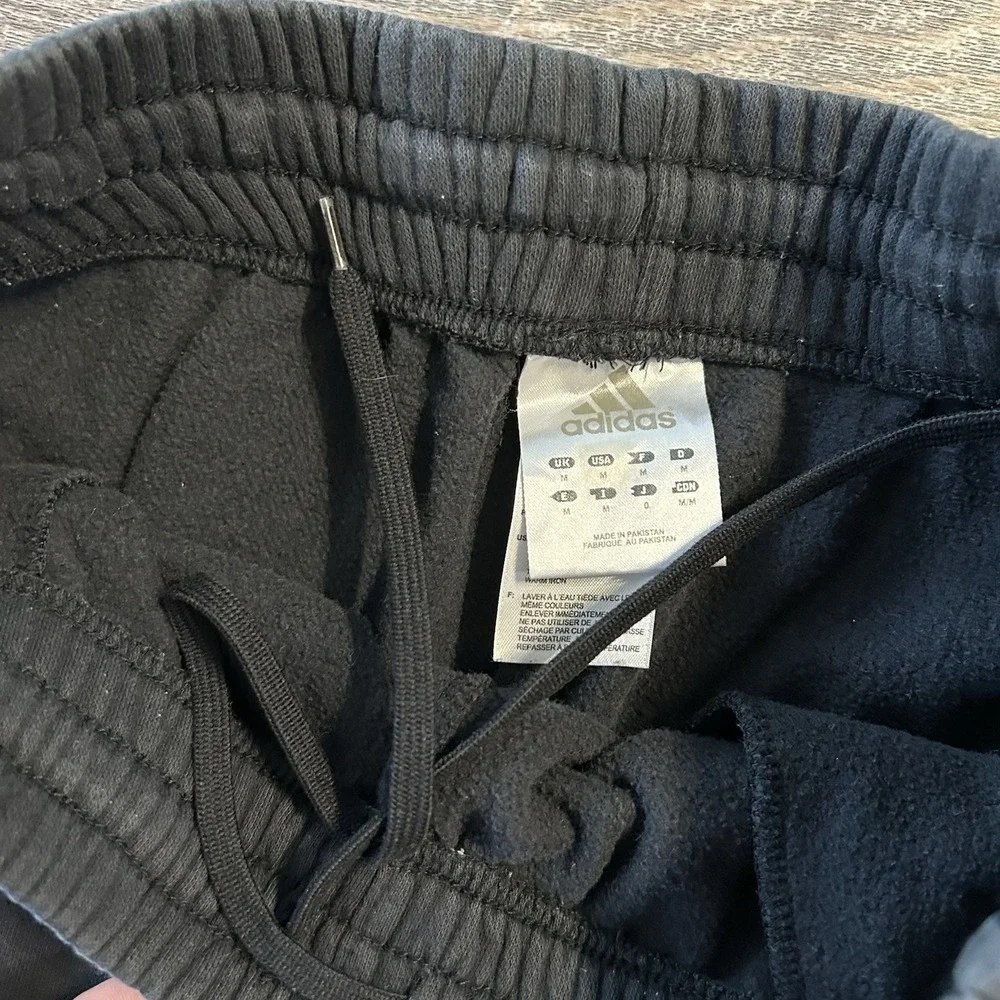 Adidas Sweat Pants M Y2K Vintage Streetwear Wide Leg Baggy Triple Tre Black